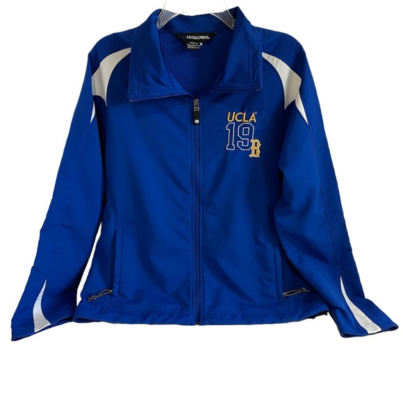 UCLA Bruins Track Jacket 19 Medium Women Holloway Full Zip Pockets Blue Yellow - Picture 3 of 12
